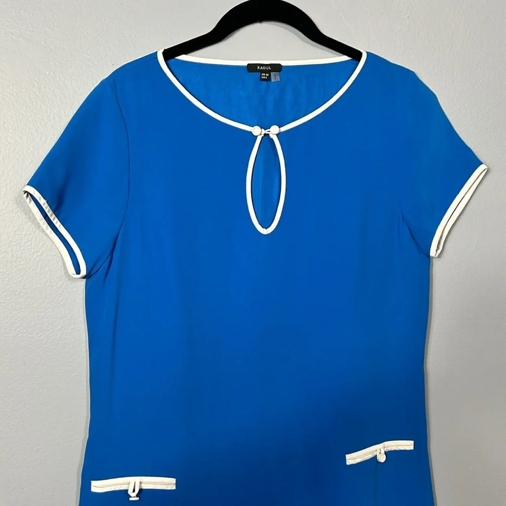 Raoul Silk Vintage Look Crew Neck Mini Dress size 38 US 6 - Picture 2 of 9